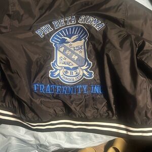 Holloway Black Satin Bomber Jacket with Blue and White Crest